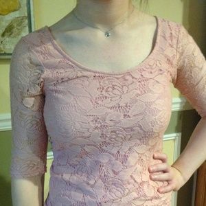 Pink lace top